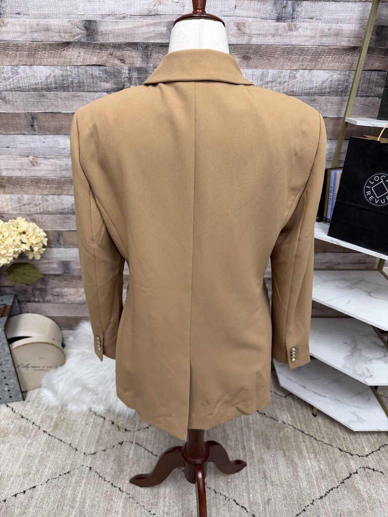 Ann Taylor Tan Blazer w/ Gold Buttons Size 14