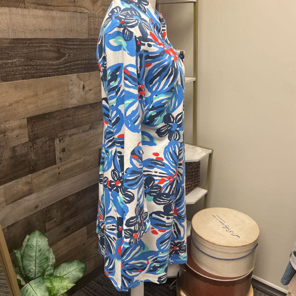 Mahi Gold Cotton Floral Long Sleeve Dress Size XL