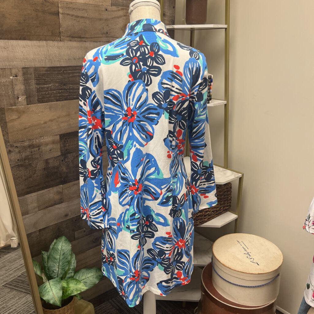 Mahi Gold Cotton Floral Long Sleeve Dress Size XL