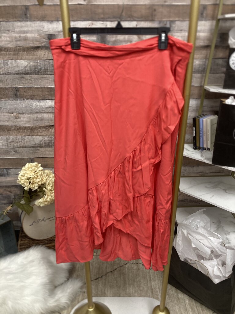 Ann Taylor Flounce Wrap Midi Skirt Size 14