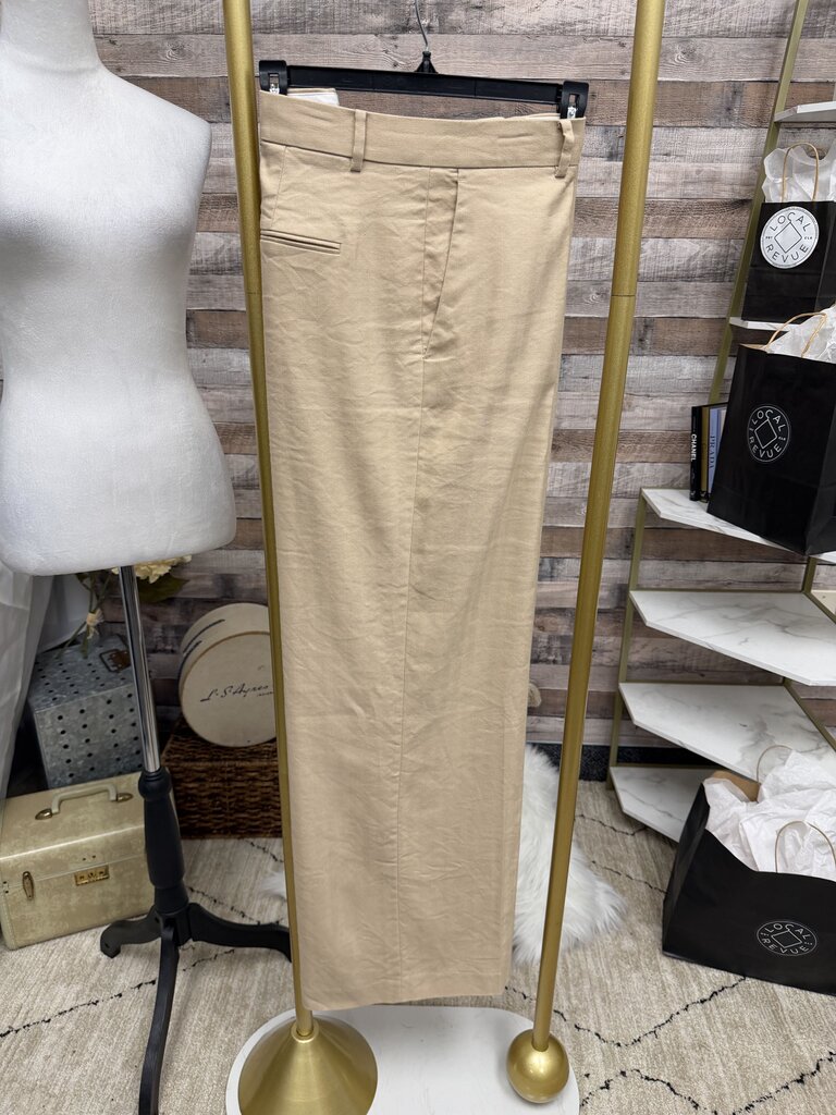 Ann Taylor Pleated Wide-Leg Tan Trousers Size 16