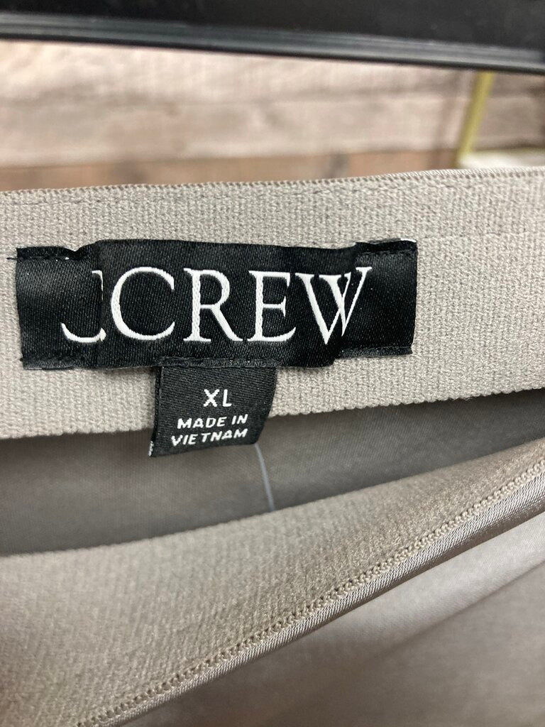 J Crew Grey Satin Midi Skirt Size XL