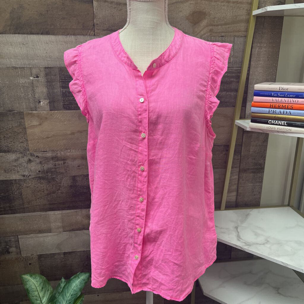 Ann Taylor Sleeveless Patterned Button Down Size XL