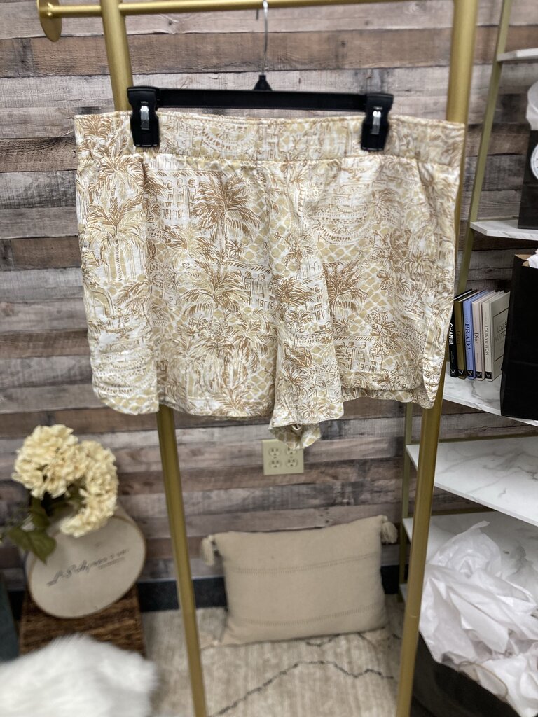 Lilly Pulitzer Lagoon Linen Tan Shorts Size XL