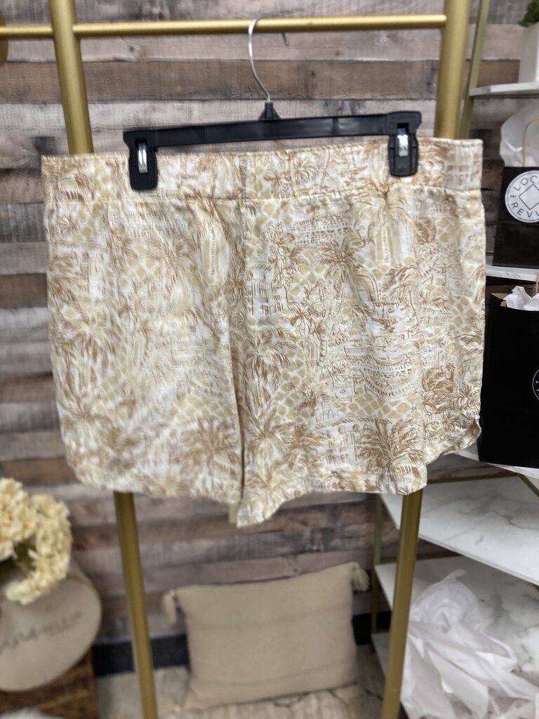 Lilly Pulitzer Lagoon Linen Tan Shorts Size XL