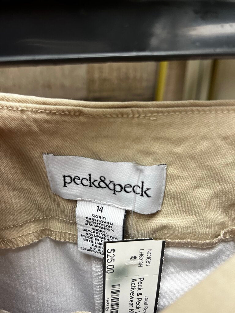 Peck & Peck Women's Activewear Khaki Skort Size 14