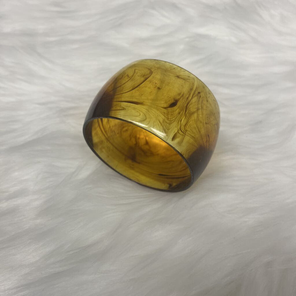 Vintage Bakelite Amber Acrylic Cuff Bangle