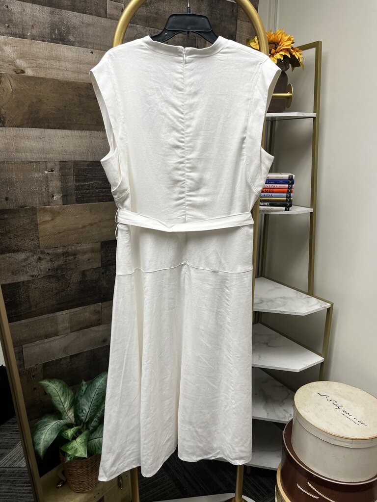 DKNY Pleated Ivory Dress Size 14