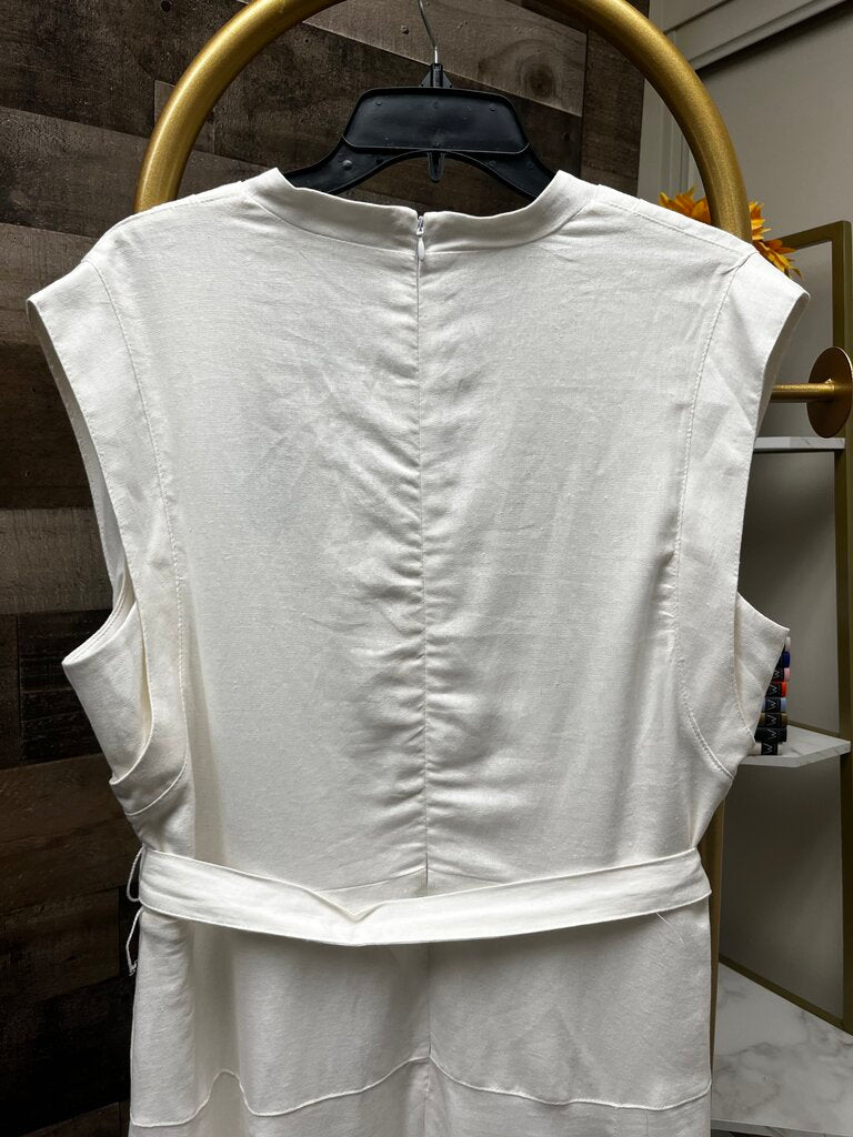DKNY Pleated Ivory Dress Size 14