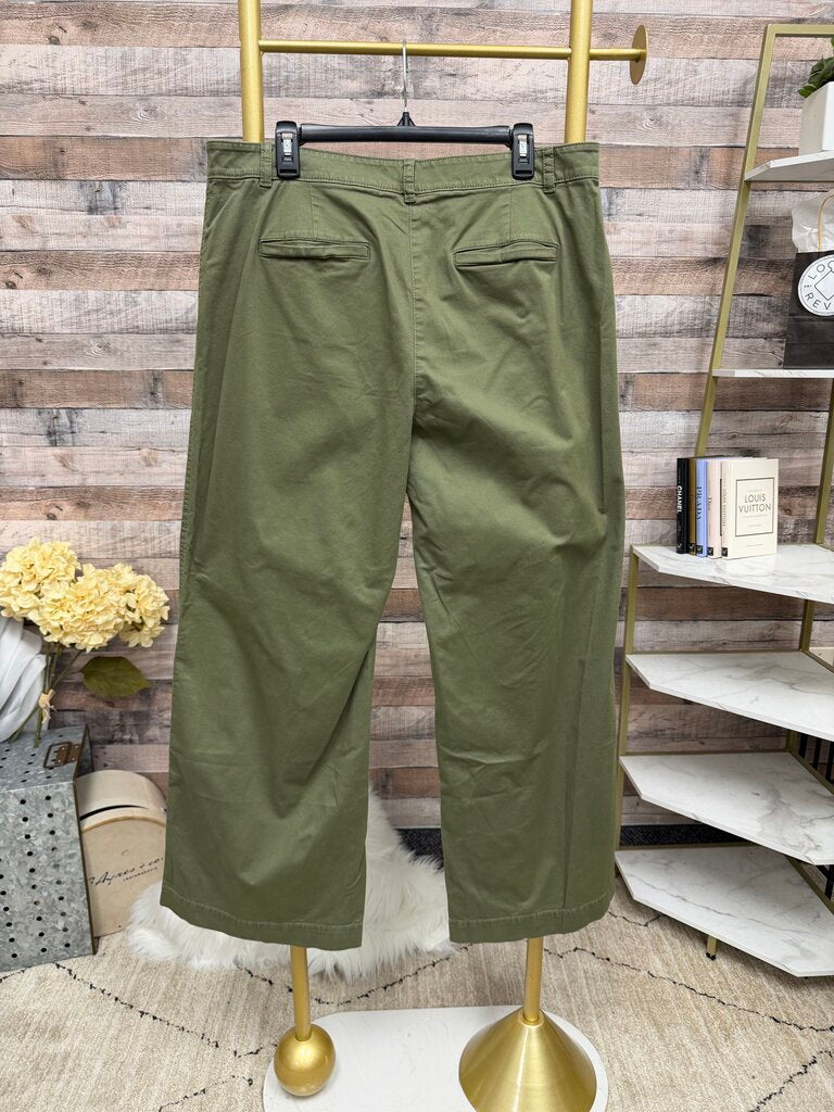 Ann Taylor Weekend Wide Leg Green Pants Size 14
