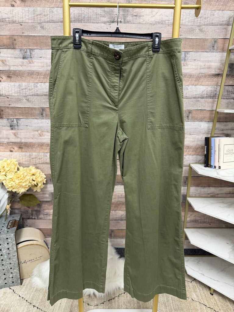 Ann Taylor Weekend Wide Leg Green Pants Size 14