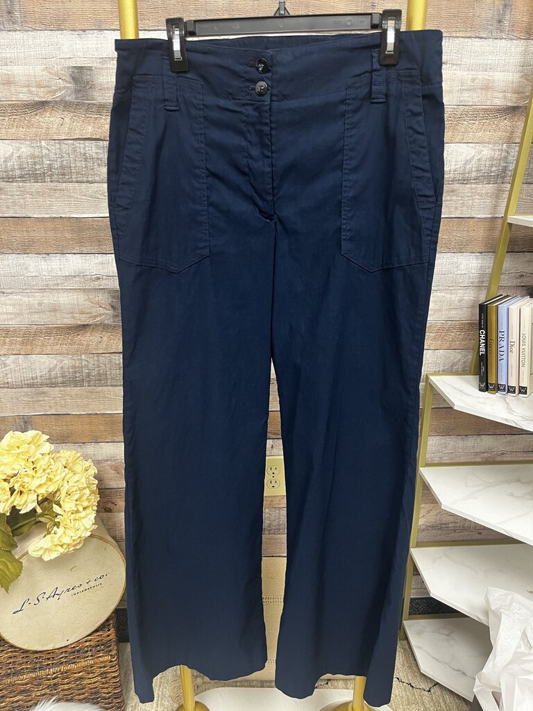 The Colette Navy Cropped Wide-Leg Pants by Maeve Size 16