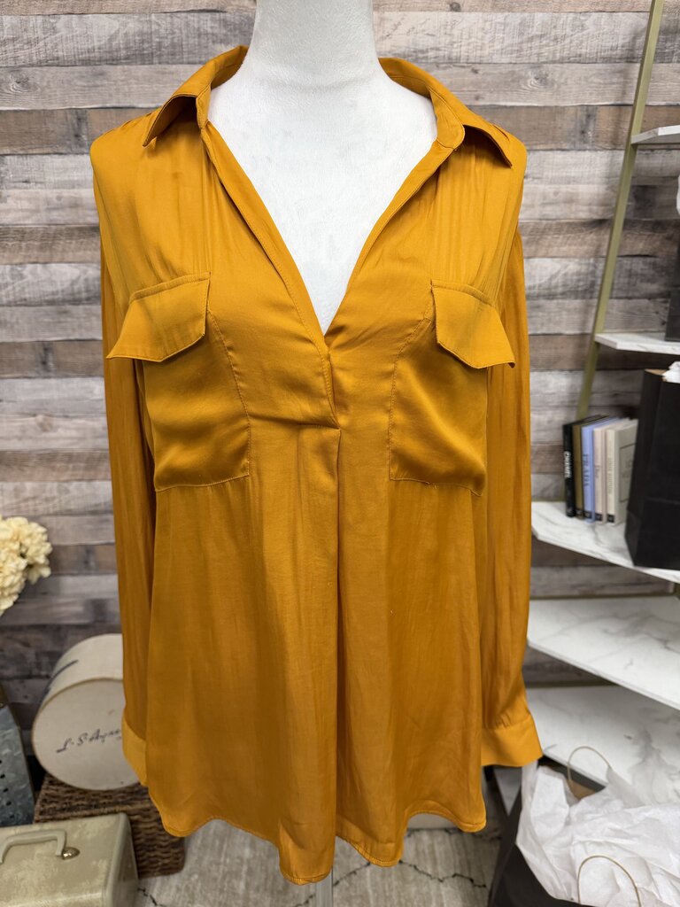 Ann Taylor Orange Blouse Size XL