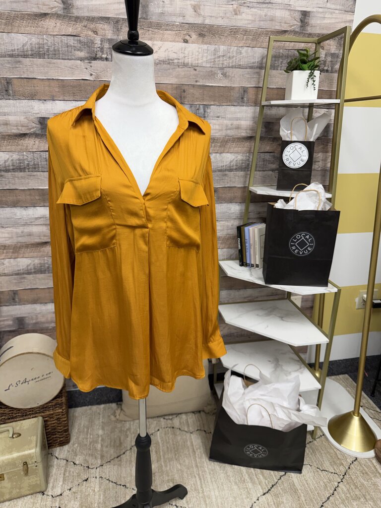 Ann Taylor Orange Blouse Size XL