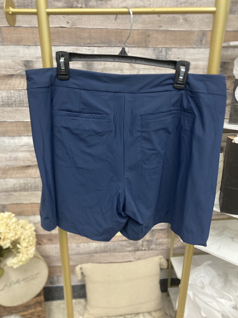 SPANX Women's Sunshine Skort 6" Navy Blue UPF 50 Stretch Pull-On Pockets Size XL