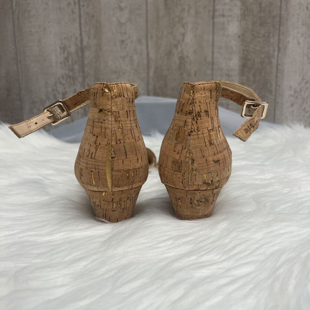 Alex Marie Maren Cork Double Band Wedge Sandals Size 9