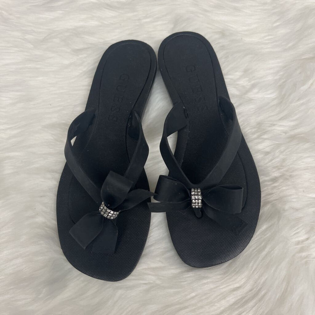 Guess Tutu Black Flip Flops Size 9