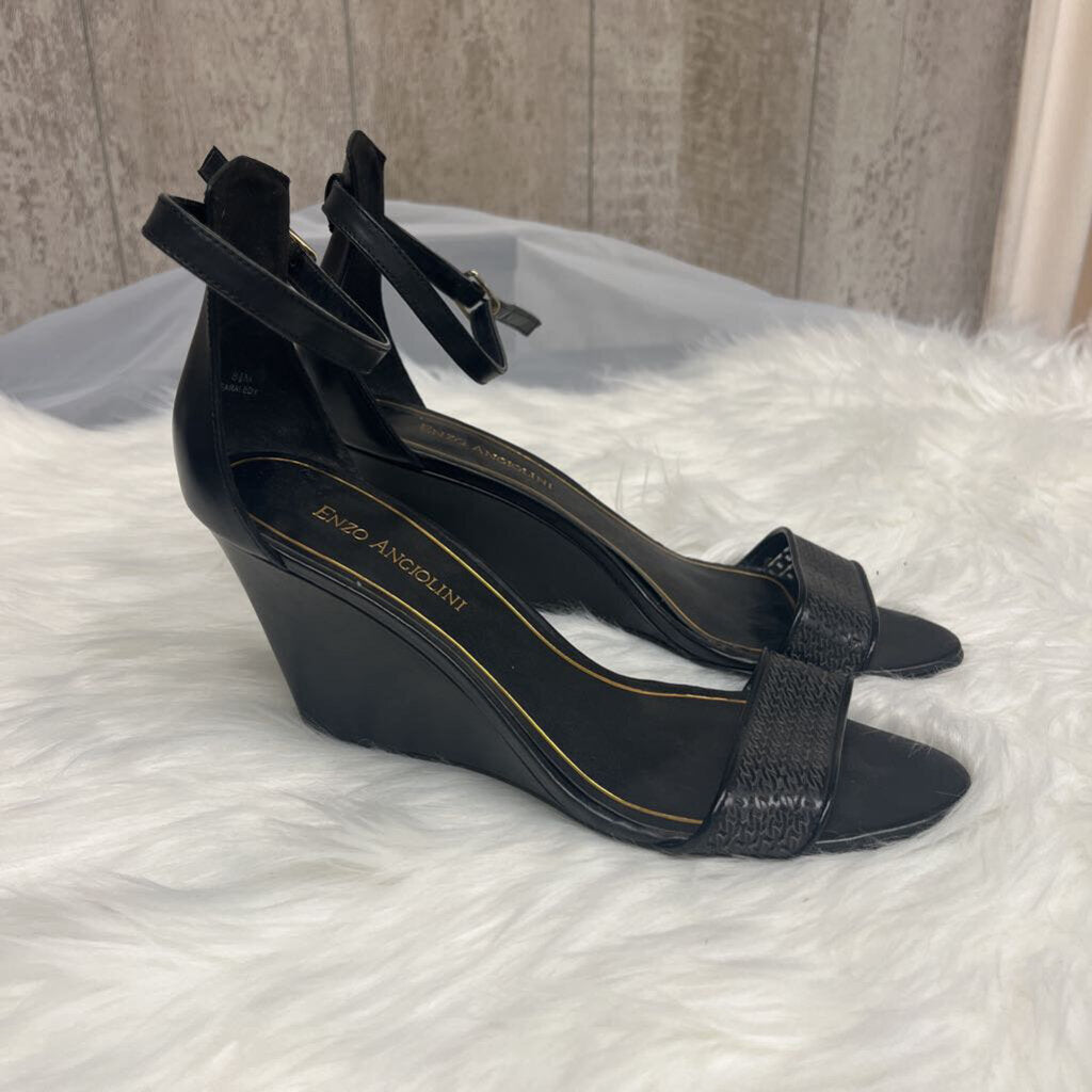 Enzo Angiolini Black Wedge Heels Size 8.5