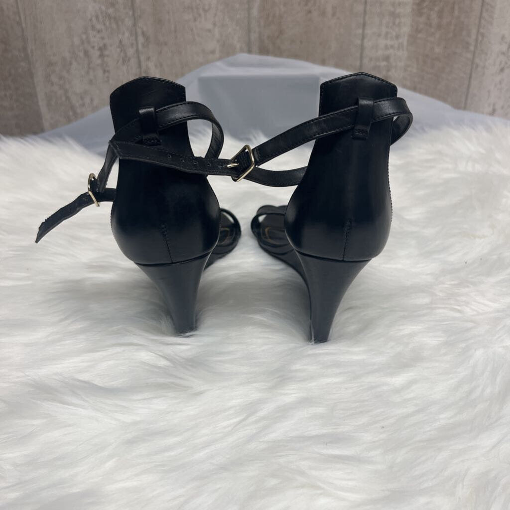 Enzo Angiolini Black Wedge Heels Size 8.5