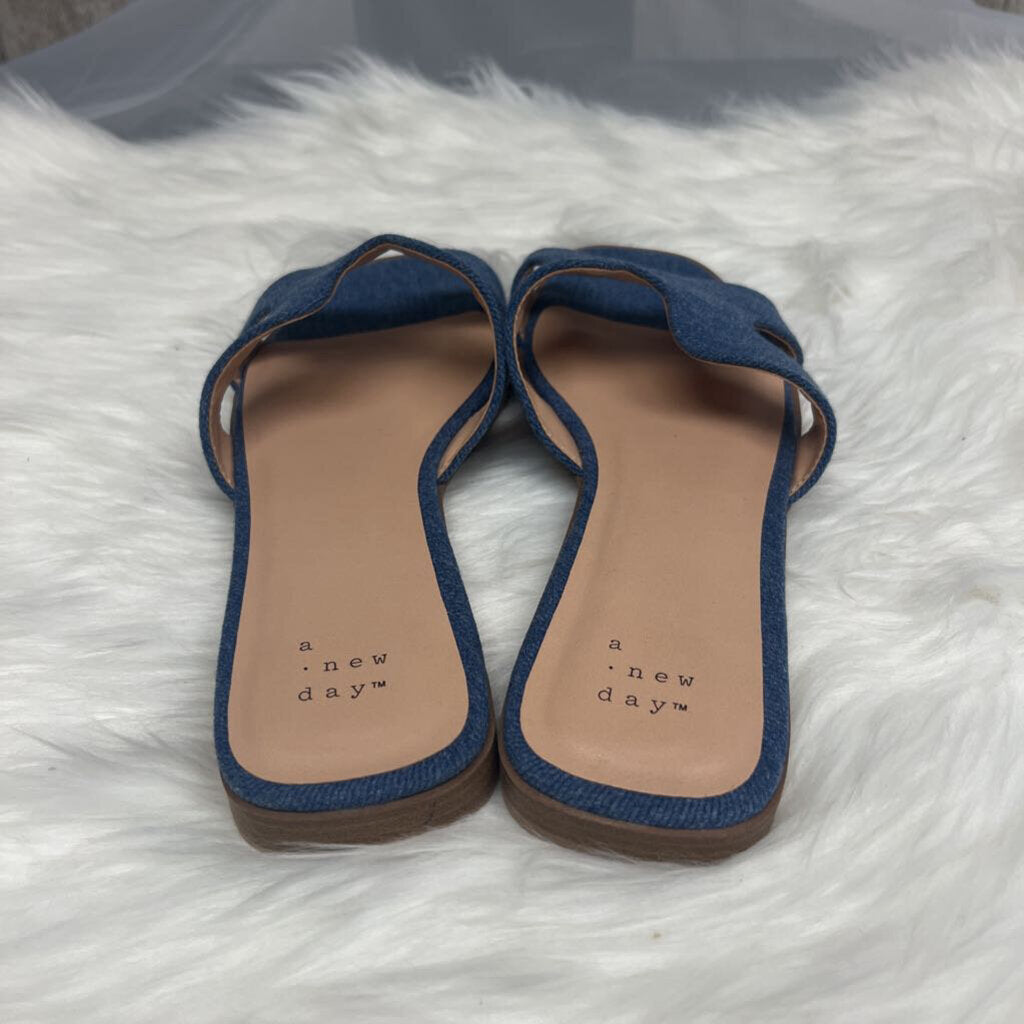 A New Day Denim Slide Sandals Size 8.5
