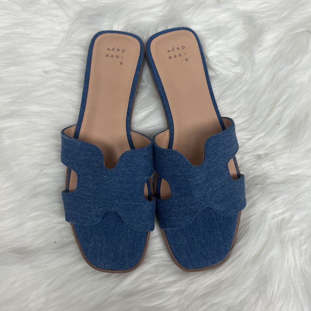A New Day Denim Slide Sandals Size 8.5