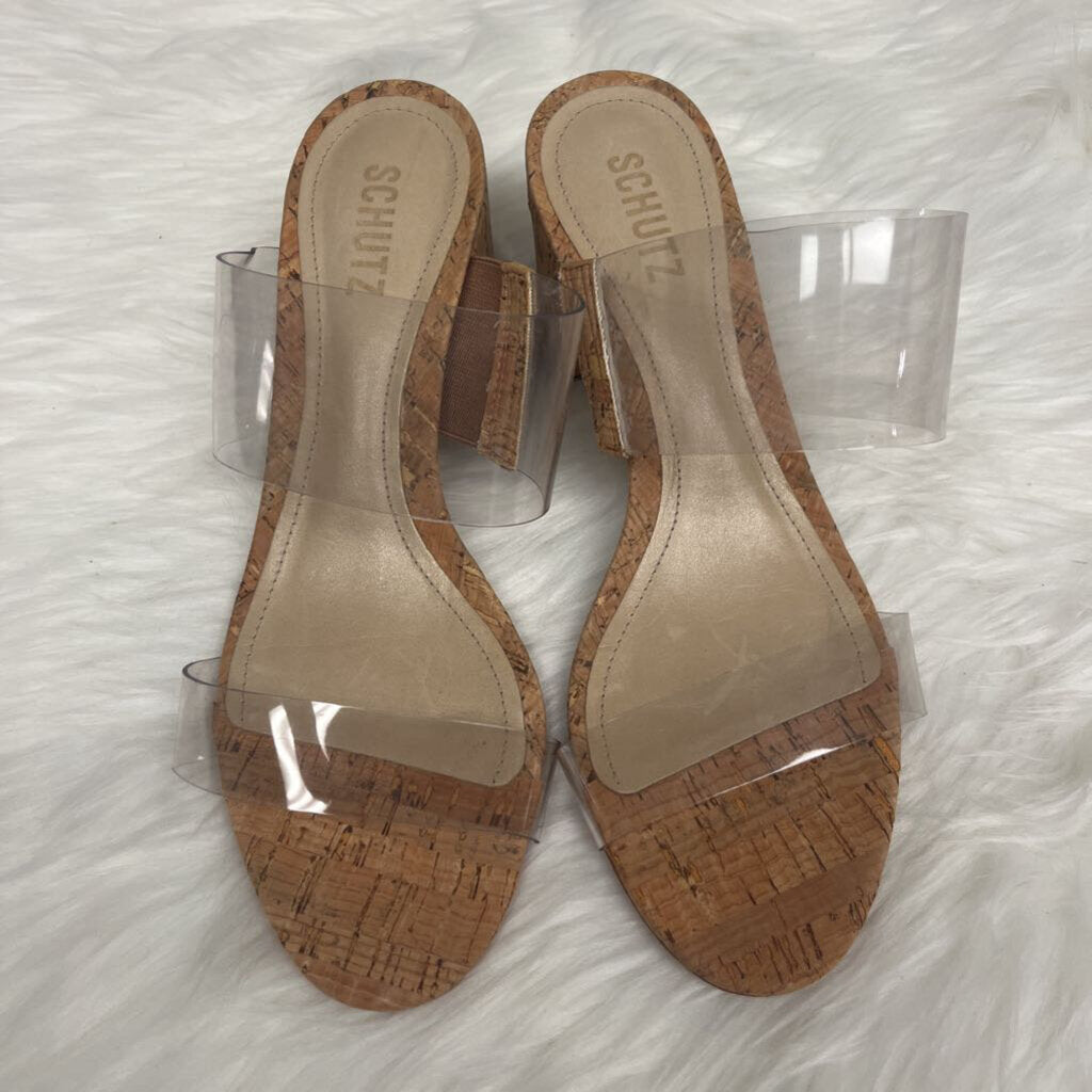 Schutz Cork Victorie Slide Sandals Size 8.5