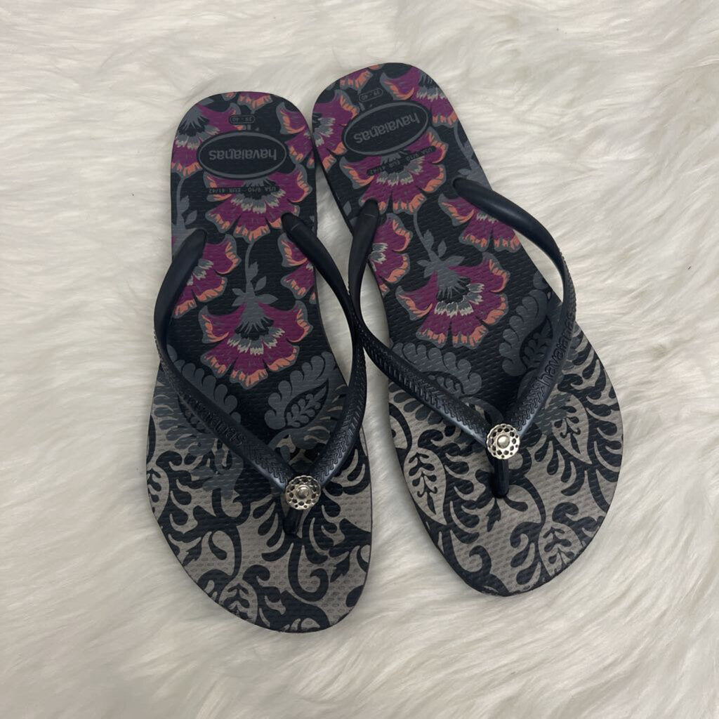 Havaianas Floral Flip Flops Size 9/10