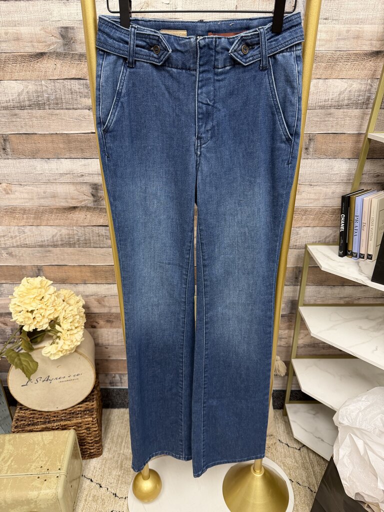 Anthropologie Pilcro Polished Mid Rise Dark Wash Bootcut Jeans Size 26