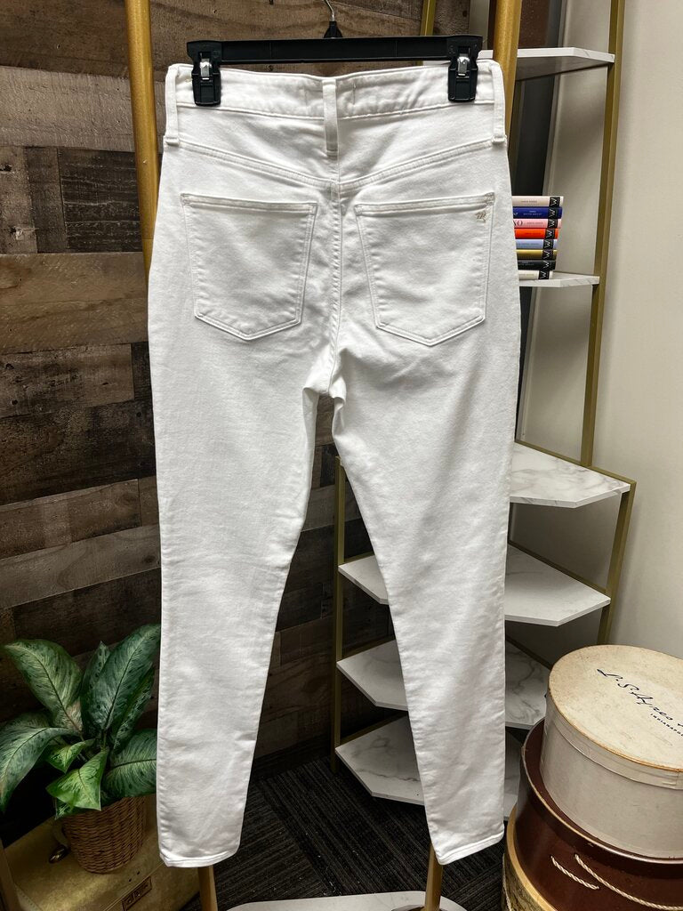 Madewell White Curvy High Rise Skinny Jeans Size 27 Tall