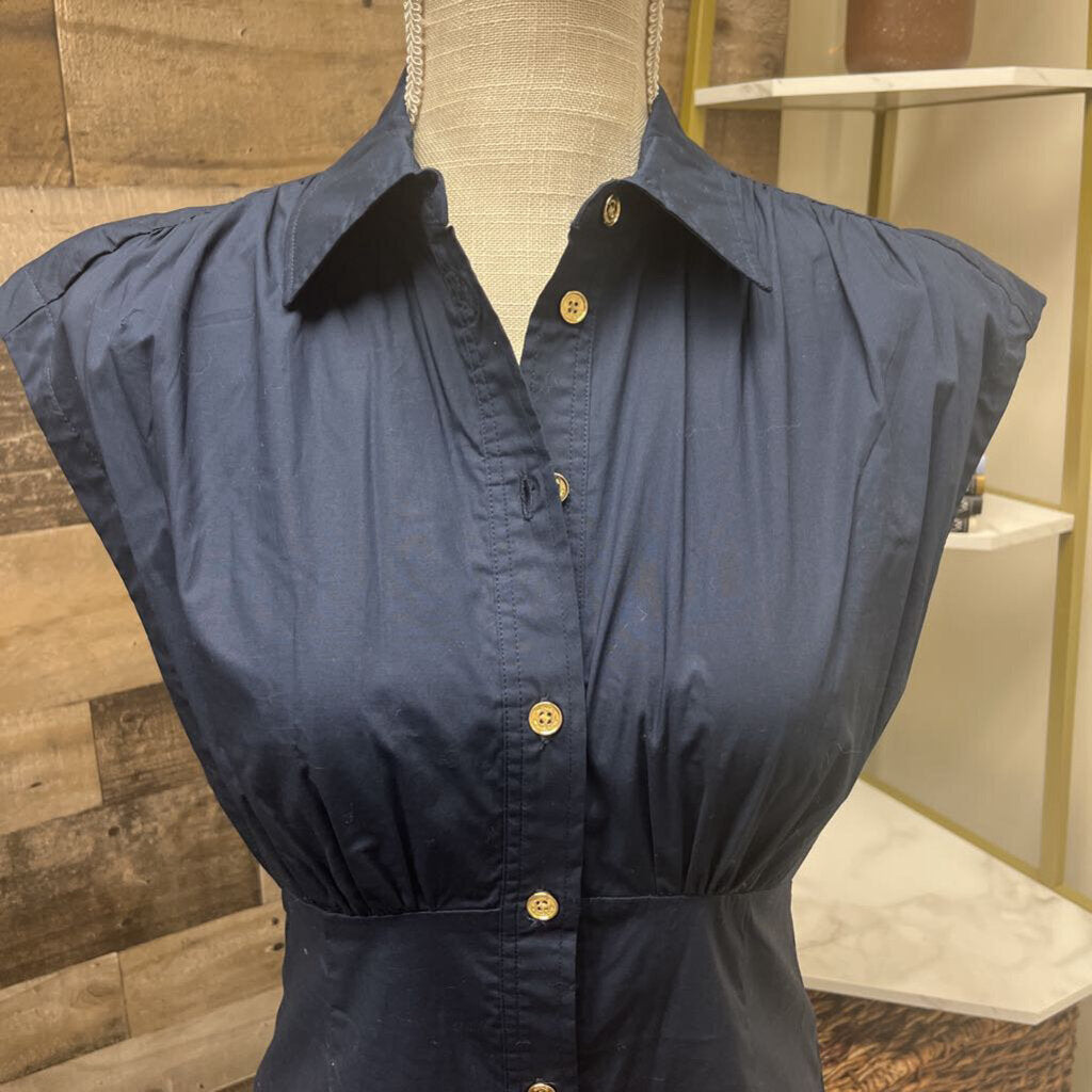 Michael Kors Organic Stretch Cotton Poplin Shirtdress Size XS