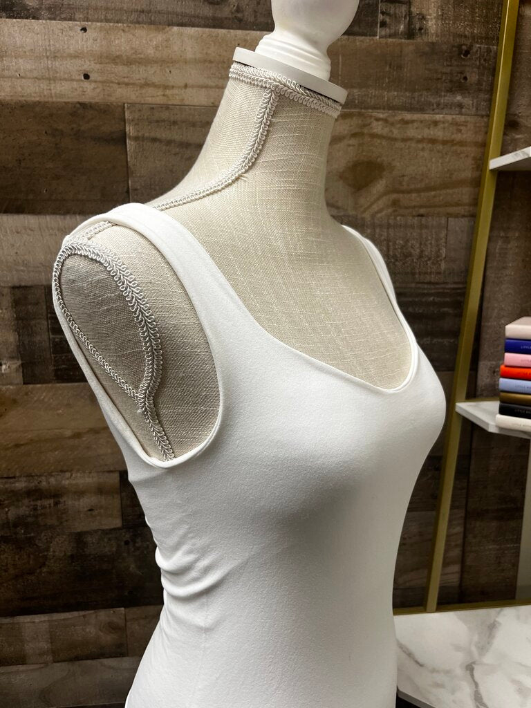 Free People White V-Neck Body Suit Size M/L