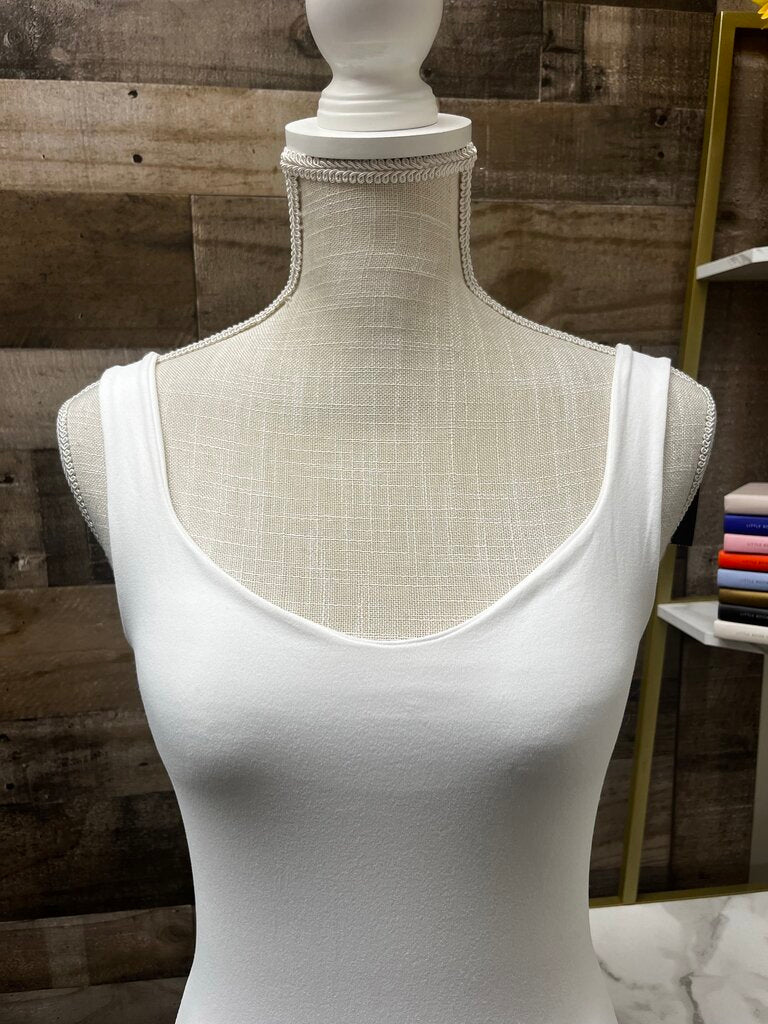 Free People White V-Neck Body Suit Size M/L