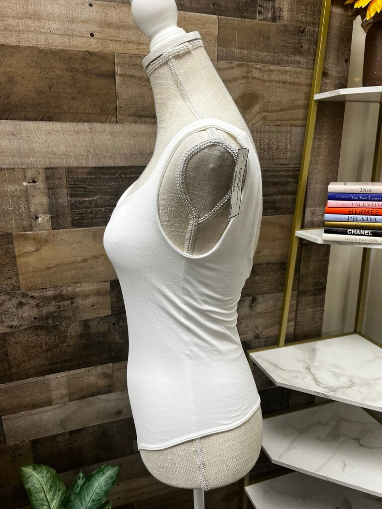 Free People White V-Neck Body Suit Size M/L