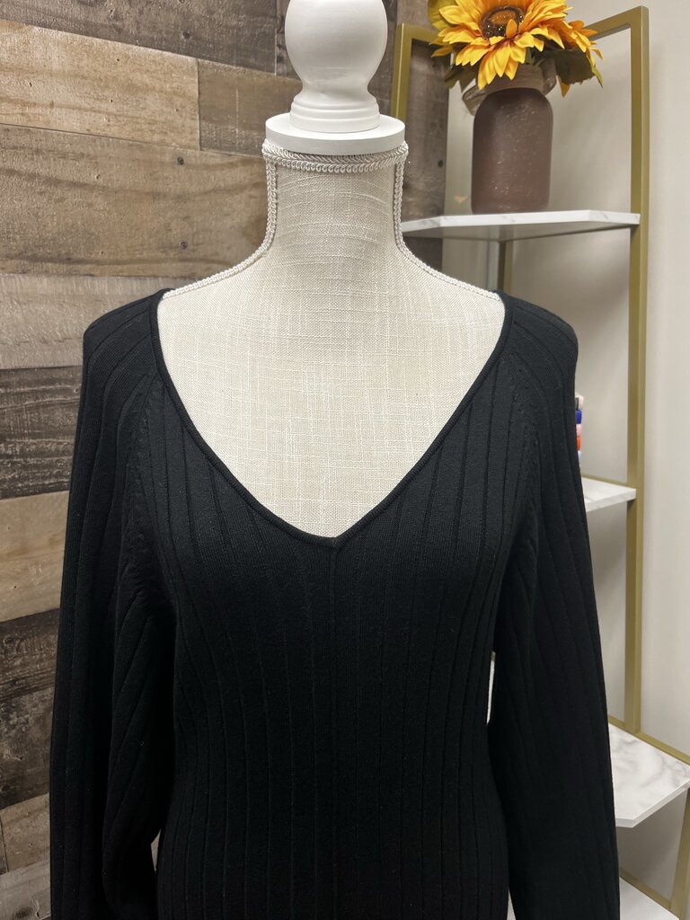 Free People Beach Black Ribbed Sweater Dress Size S