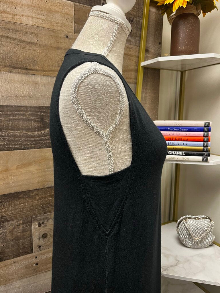 Rag & Bone Phoenix Knit V-Neck Dress Black Minimalist Lagenlook Summer Dress Size S