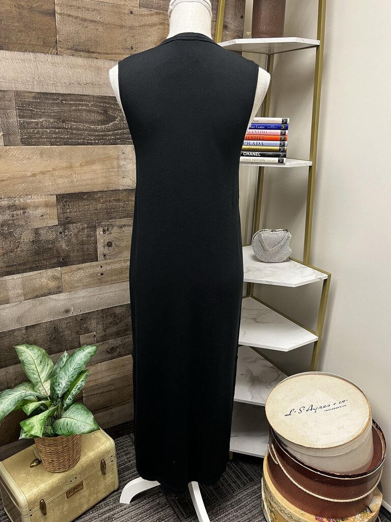 Rag & Bone Phoenix Knit V-Neck Dress Black Minimalist Lagenlook Summer Dress Size S