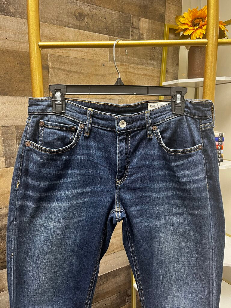 Rag & Bone Dre Low-Rise Slim Boyfriend Jeans Dark Wash Size 27