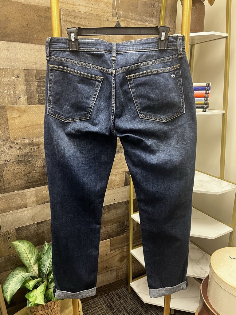 Rag & Bone Dre Low-Rise Slim Boyfriend Jeans Dark Wash Size 27