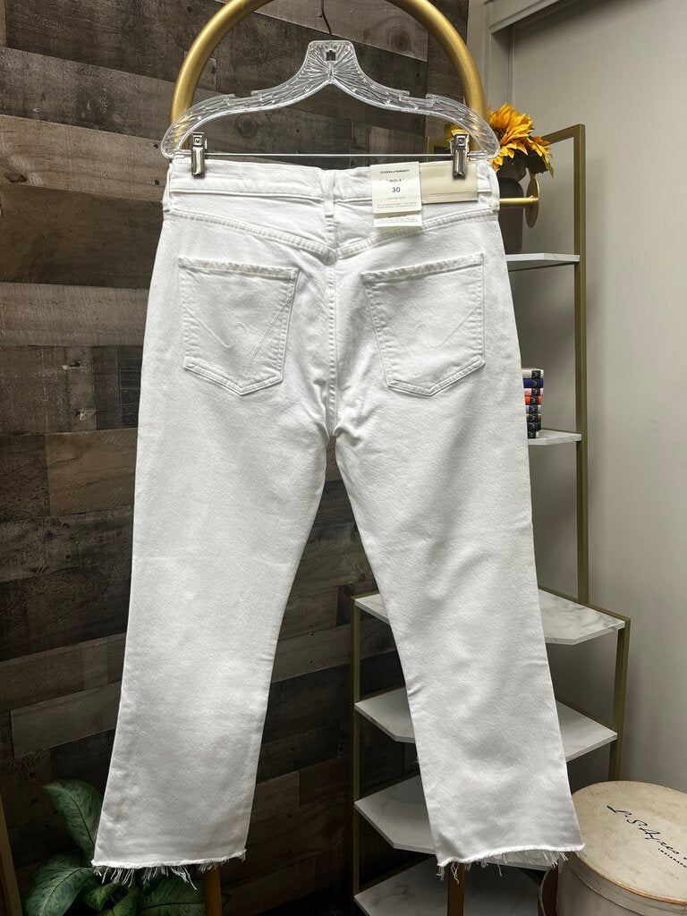 NWT Citizens of Humanity Isola High Rise Cropped Boot Jean in White Size 30