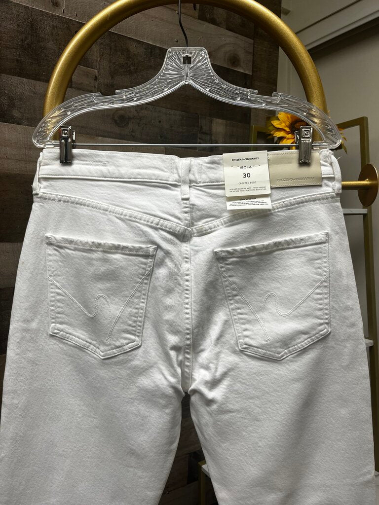 NWT Citizens of Humanity Isola High Rise Cropped Boot Jean in White Size 30