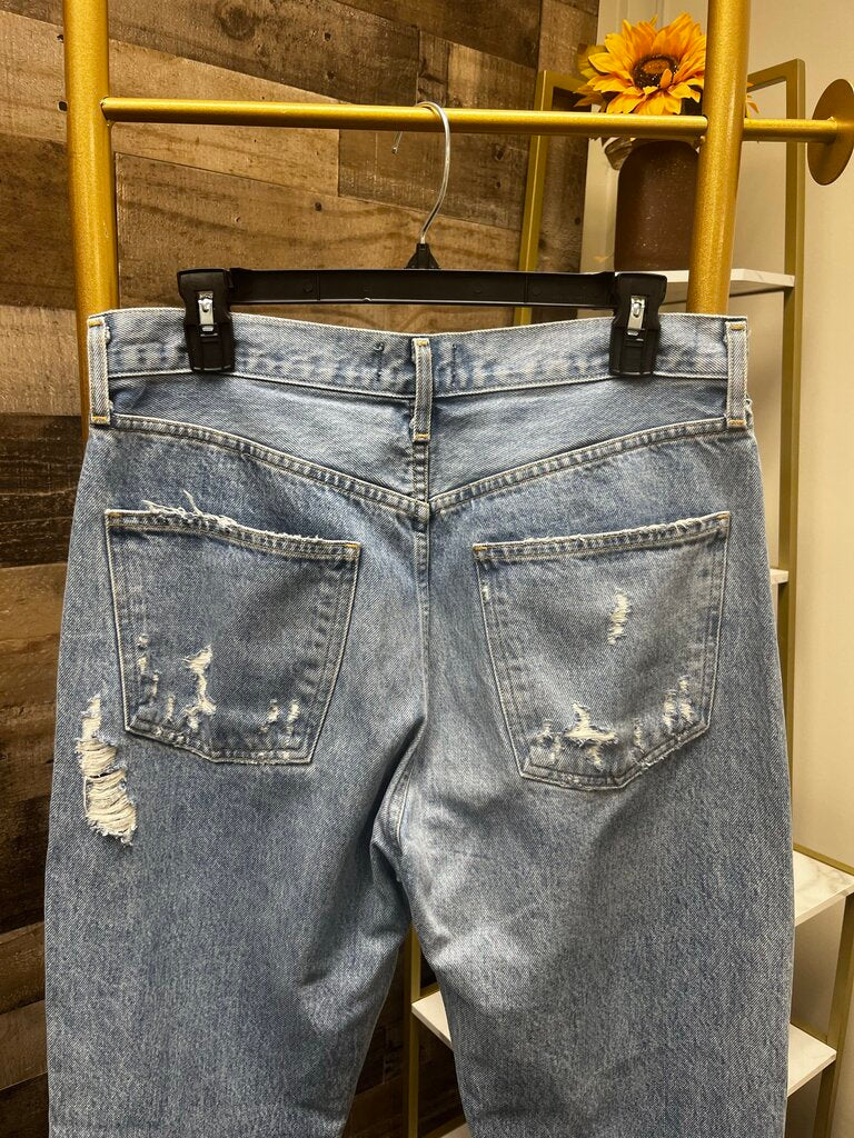 Agolde High-Rise Distressed Jeans with Button Fly Size 28