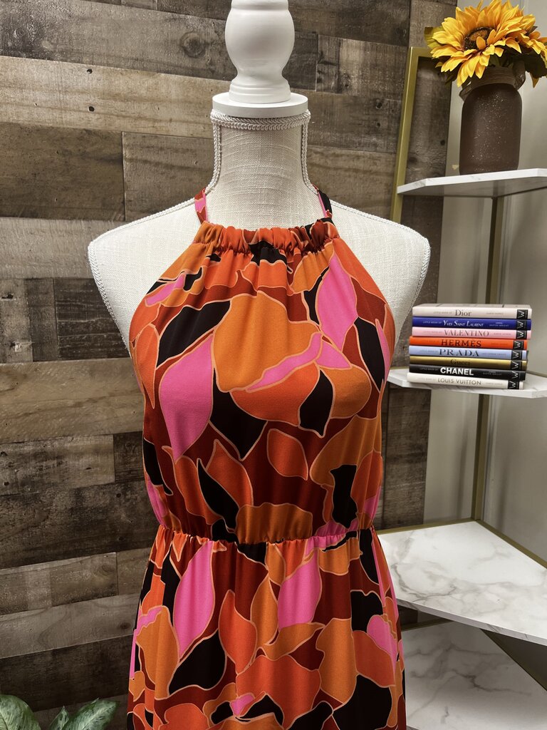 Anthropologie Sanctuary Printed Backless Halter Maxi Dress Size S