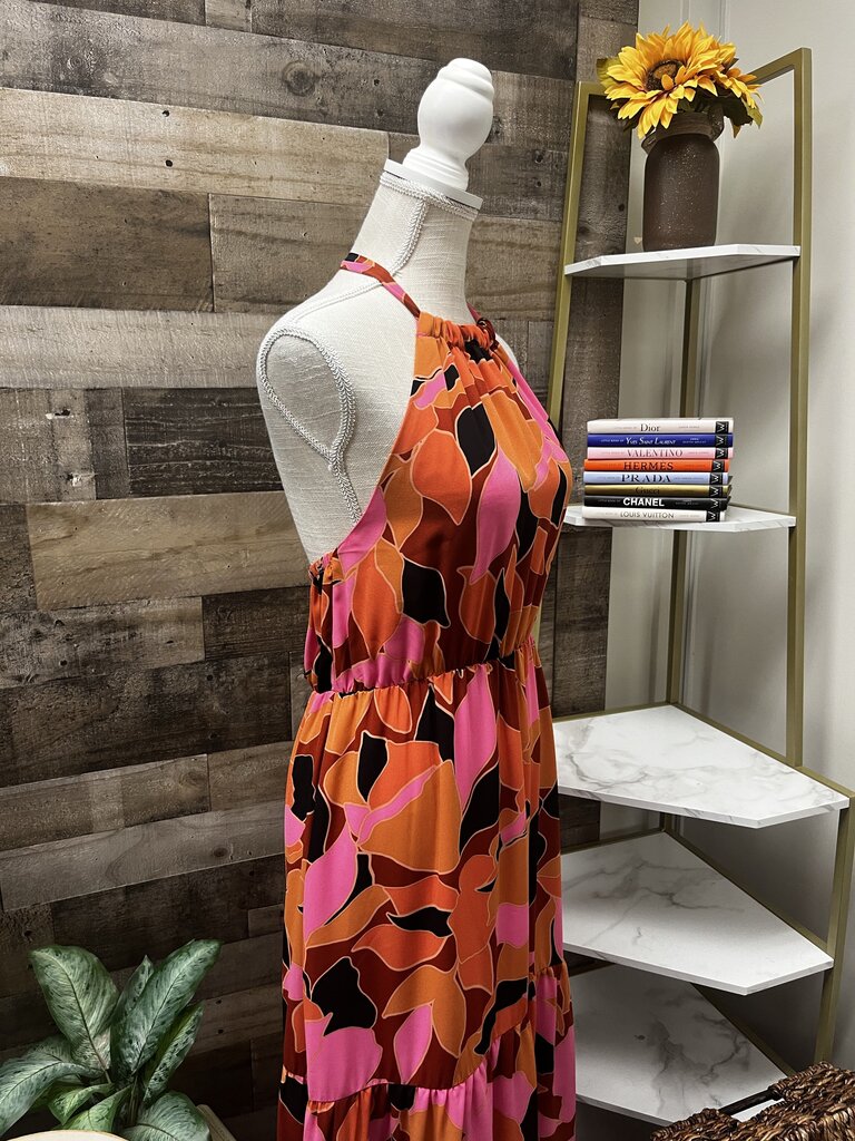 Anthropologie Sanctuary Printed Backless Halter Maxi Dress Size S