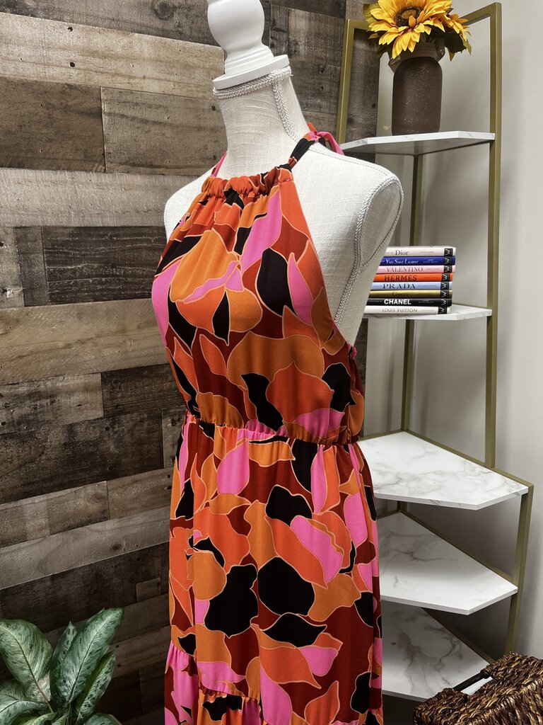 Anthropologie Sanctuary Printed Backless Halter Maxi Dress Size S