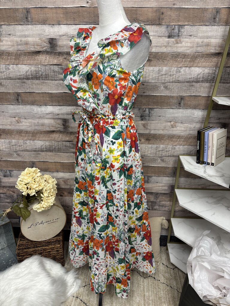 NWT J Crew Floral V-Neck Multi Color Maxi Size 2