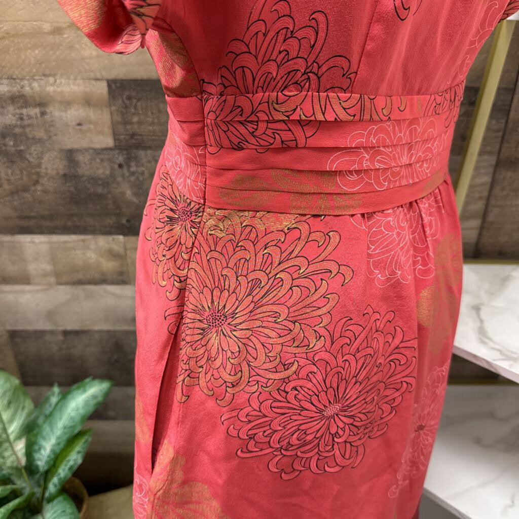 Anthro Moulinette Sours Pink Flutter Sleeve Silk Poppy Size 6