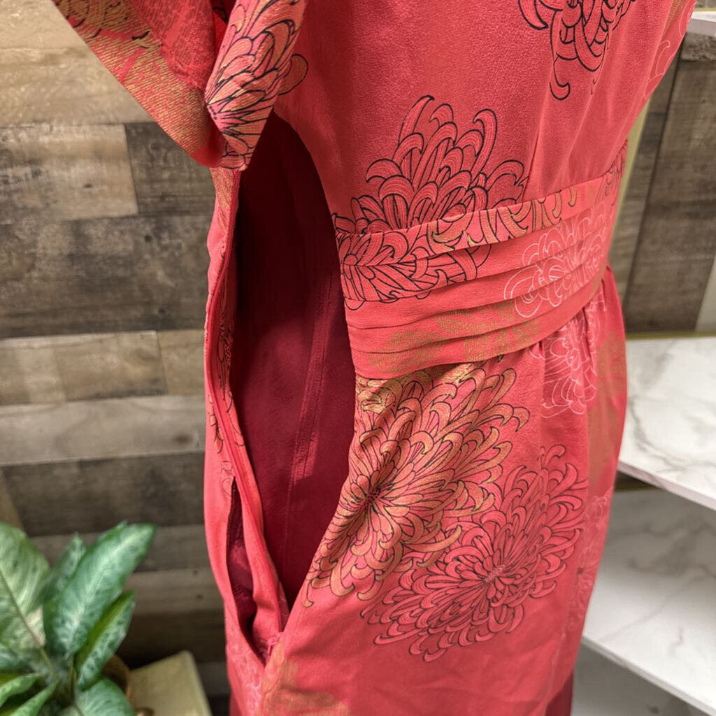 Anthro Moulinette Sours Pink Flutter Sleeve Silk Poppy Size 6