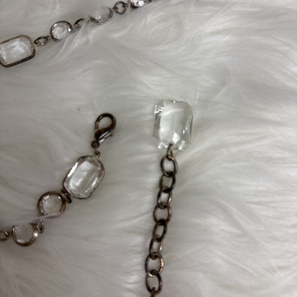 Silver & Clear Crystal Beaded Chain Belt