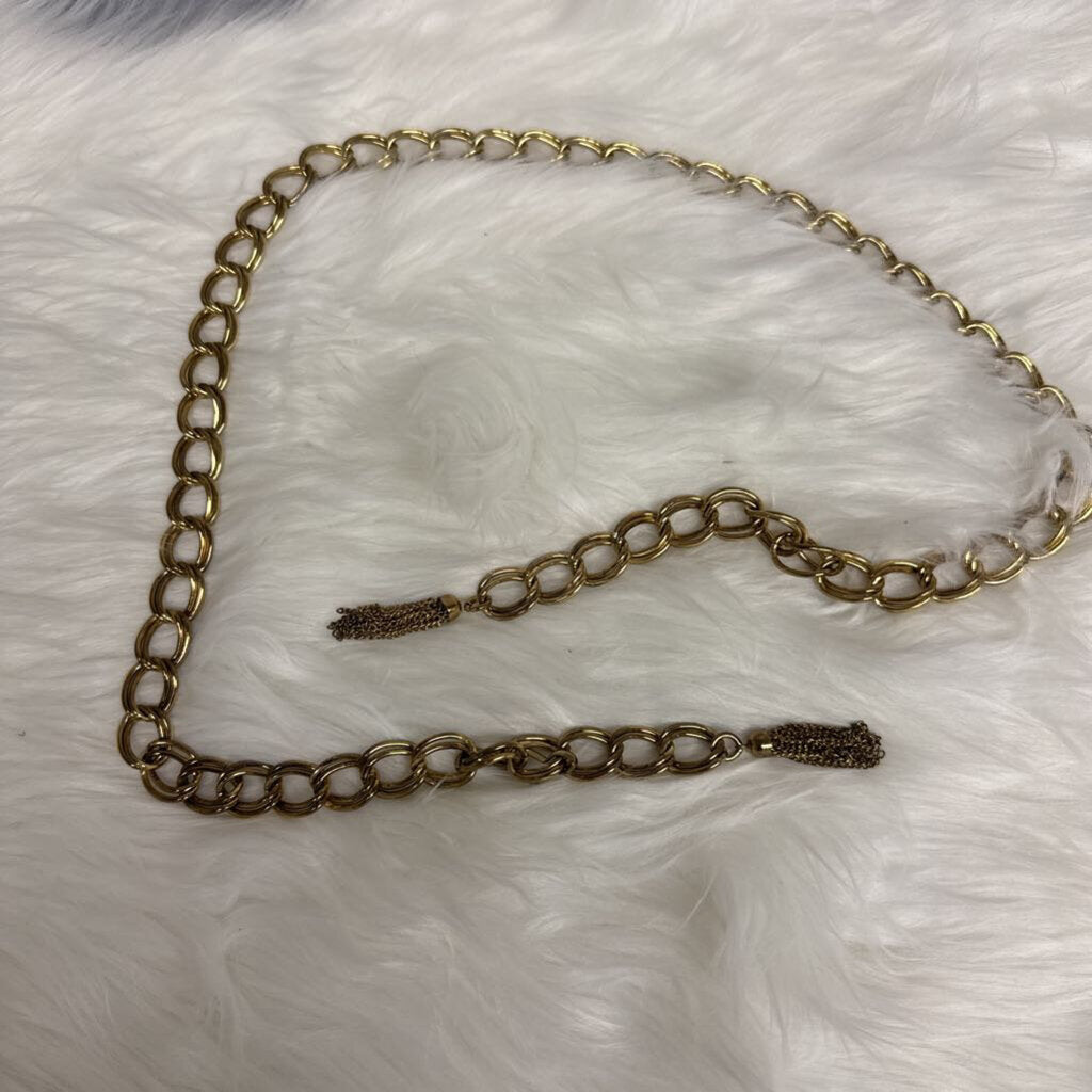 Gold Chain Belt w/Chain Tassels