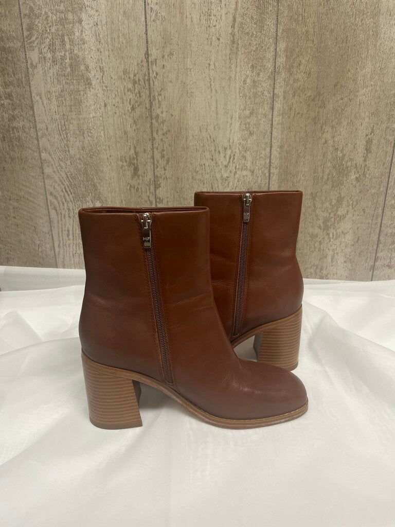Marc Fisher Lysia Ankle Boot Dark Natural Leather Size 7.5